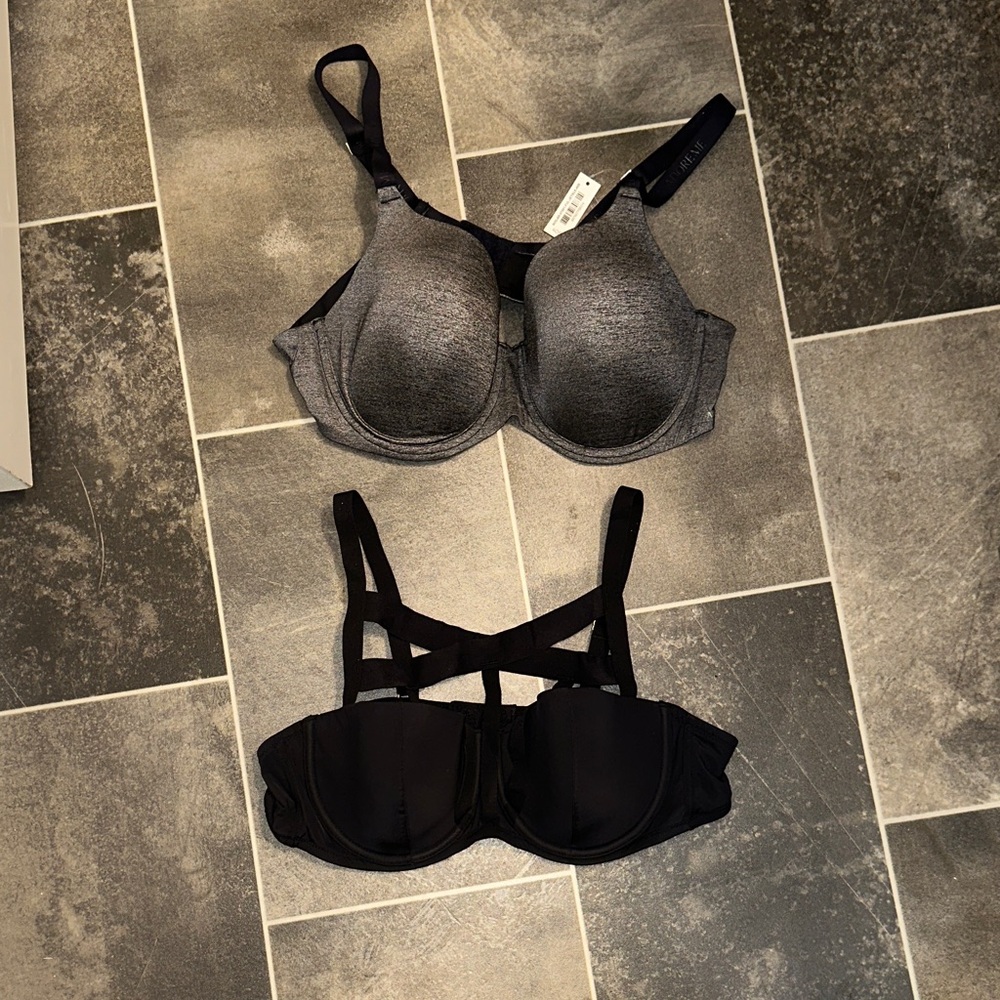 Adore Me Charcoal and Black Bra Duo